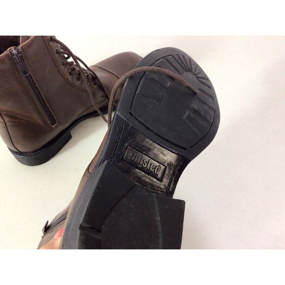 Unlisted by Kenneth Cole Brown Lace Up Zip Boots Mens 7.5 New - Picture 2 of 7